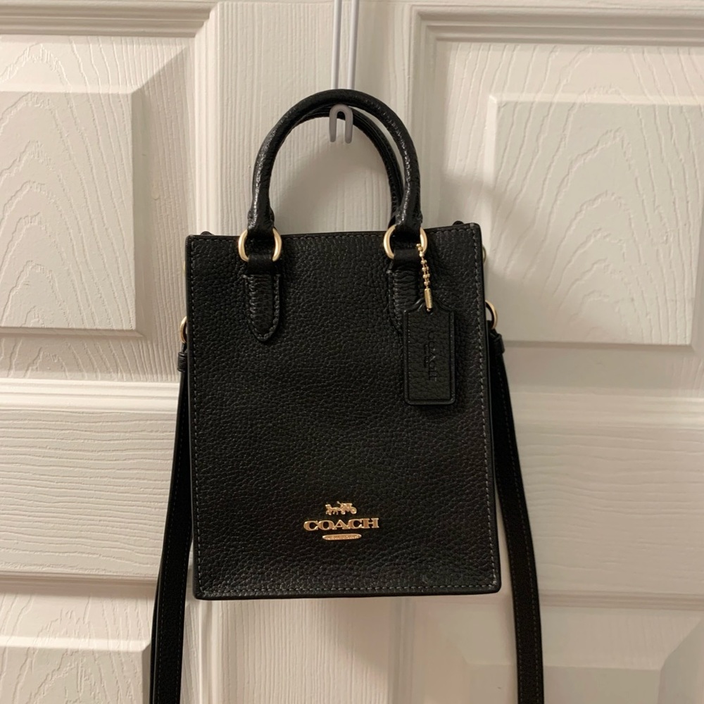Coach North South Crossbody - Black with Gold hardware